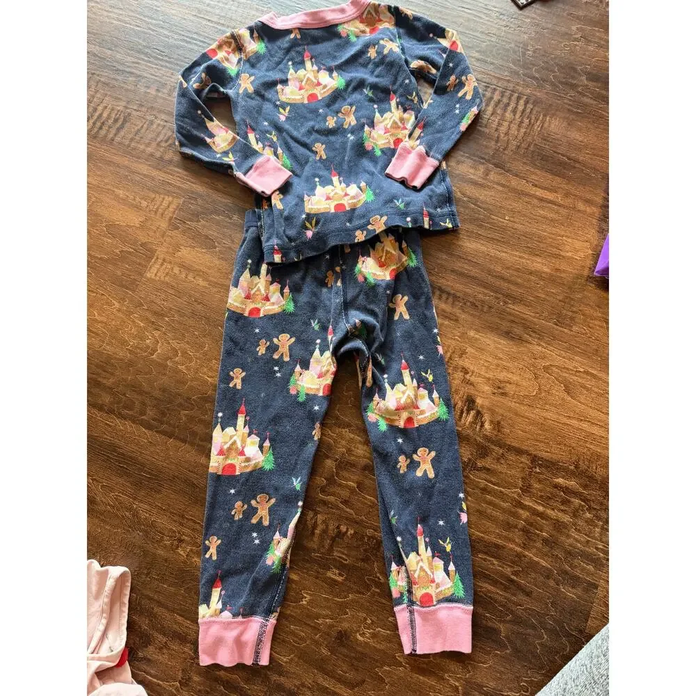 Hanna Andersson Gingerbread Castle long johns size 3